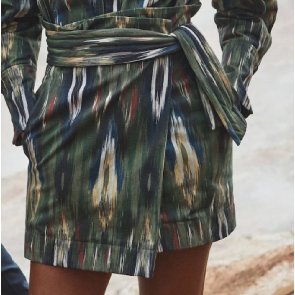 NWT Mango watercolor wrap skirt S florixta